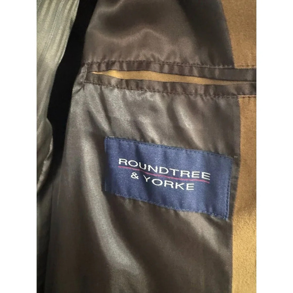 Roundtree & Yorke size ‎ Large mens tan sports coat - Picture 5 of 6